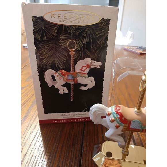 1993 Hallmark Keepsake Tobin Fraley Carousel Horse Ornament with Display… - Picture 4 of 5
